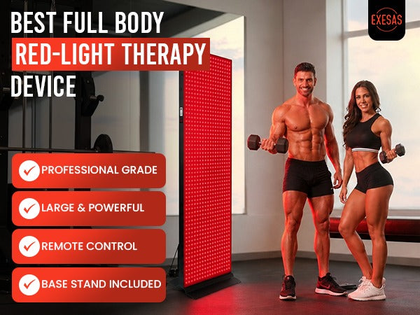 EXESAS Full Body Red Light Therapy Panel – 1,216 LED Dual-Chip Device, 4-Wavelength Infrared Light Therapy