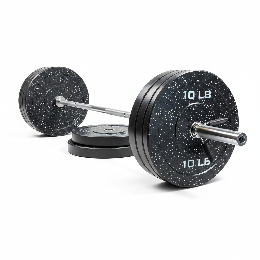 Barbell Olympic Weight Set with 7Ft Barbell & Bumper Plates | 160-370 Lbs | Multiple Options