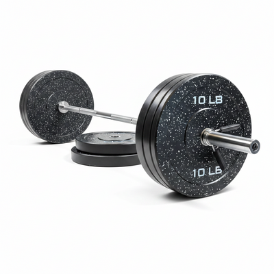 Barbell Olympic Weight Set with 7Ft Barbell & Bumper Plates | 160-370 Lbs | Multiple Options