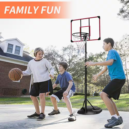 7.5 Ft. to 9.2 Ft. H Youth System Hoop Adjustment Portable Basketball Hoop Basketball System with Wheels