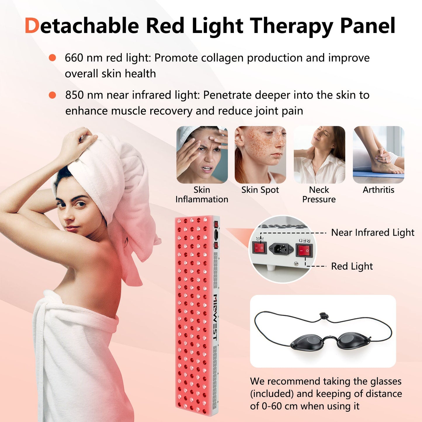 2-Person Far Infrared Wooden Sauna Room with Included Red Light Therapy Panel