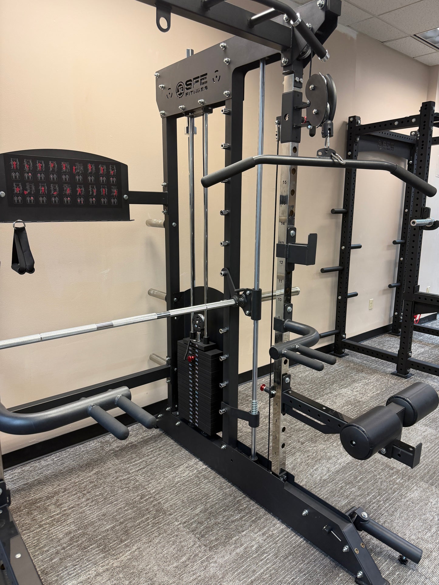 All-in-One Power Rack with Smith Machine & Functional Trainer – Dual 220 lbs Weight Stacks