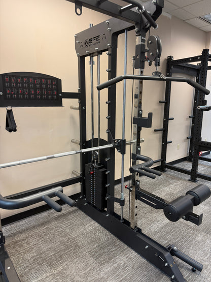 All-in-One Power Rack with Smith Machine & Functional Trainer – Dual 220 lbs Weight Stacks