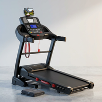 4.5HP Folding Treadmill for Home with 15 Auto Incline, Smart APP, 300Lbs, Hifi Bluetooth Speakers, 64 Programs, 10MPH Speed, Foldable Eletreadmill Running Machine, Knee Strap Gift — Studio Shot