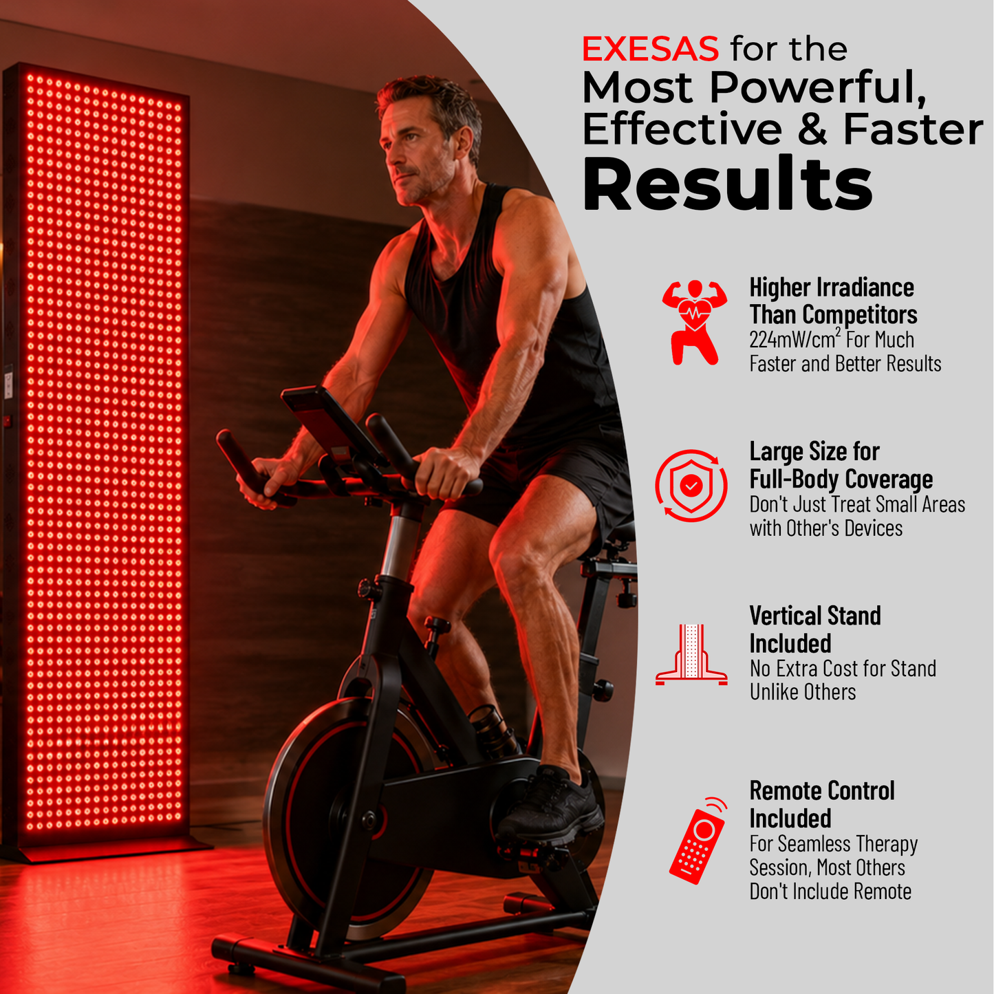EXESAS Full Body Red Light Therapy Panel – 1,008 LED Dual-Chip Device, 4-Wavelength Infrared Light Therapy