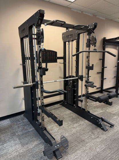 All-in-One Power Rack with Smith Machine & Functional Trainer – Dual 220 lbs Weight Stacks