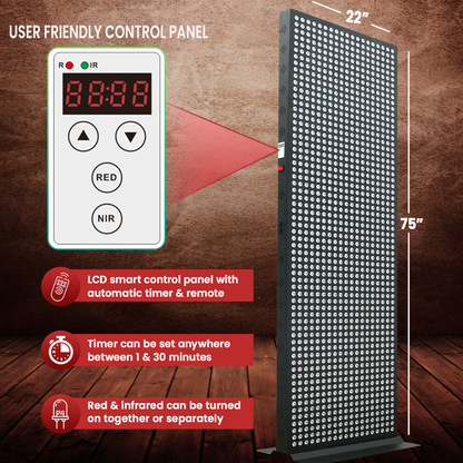 EXESAS Full Body Red Light Therapy Panel – 1,216 LED Dual-Chip Device, 4-Wavelength Infrared Light Therapy