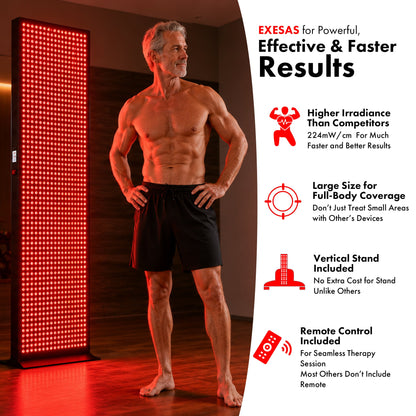 EXESAS Full Body Red Light Therapy Panel – 1,008 LED Dual-Chip Device, 4-Wavelength Infrared Light Therapy