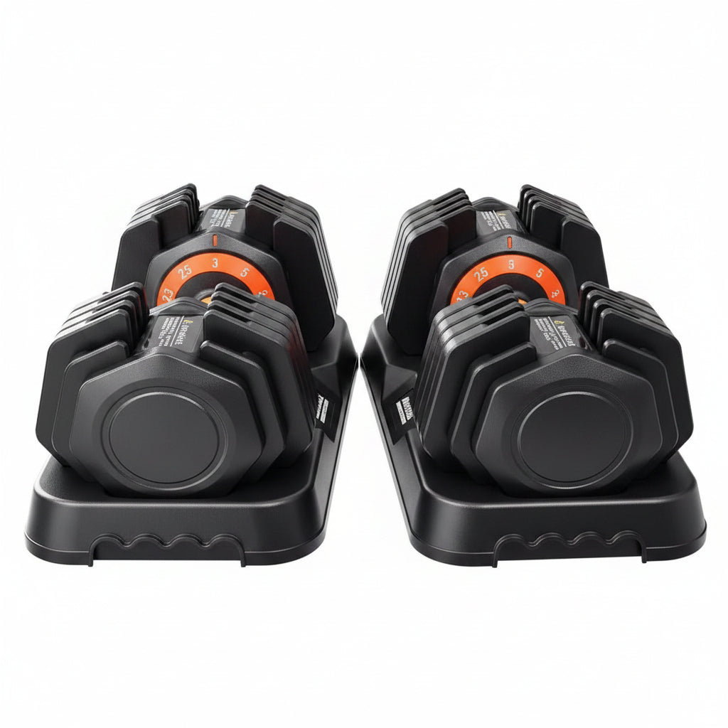 2026 Upgrade Adjustable Dumbbell Set 25Lb/50Lb, Small Increment in 3-6Lb, 1 Hand Quick-Dial, 10-In-1 Adjustable Dumbbells with Tray, Anti-Slip Grip for Home Gym HIIT Strength Training