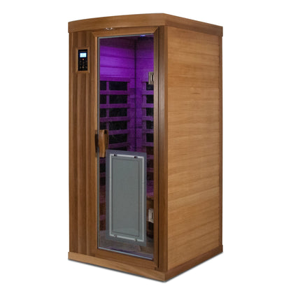 Low EMF 1-Person Far Infrared Red Cedar Deluxe Indoor Sauna Room