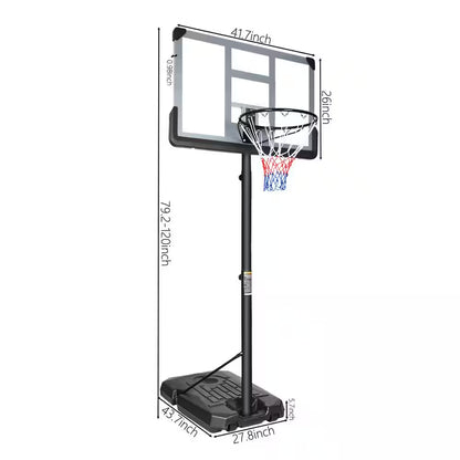 6.6 Ft. to 10 Ft. Adjustable Height Portable Basketball Hoop Goal Basketball System Basketball Equipment with Wheels