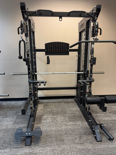 All-in-One Power Rack with Smith Machine & Functional Trainer – Dual 220 lbs Weight Stacks
