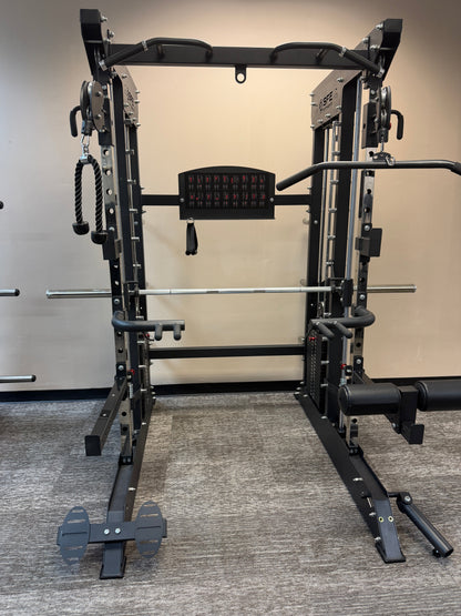 All-in-One Power Rack with Smith Machine & Functional Trainer – Dual 220 lbs Weight Stacks