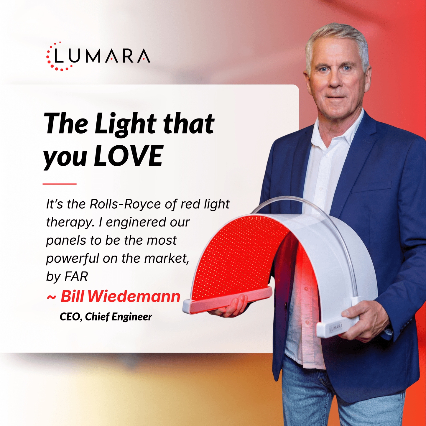 Illuminate Red V2 by Lumara – 1,980 LED Red Light Therapy Panel, 660nm Wavelength
