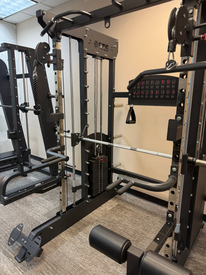 All-in-One Power Rack with Smith Machine & Functional Trainer – Dual 220 lbs Weight Stacks