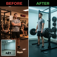 Barbell 300-Lb Cast Iron Olympic Weight Set (Includes 7' Bar) — Before & After