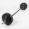 Olympic Weight Set Built for Strength Training, 300 lb Total, Cast Iron Plates, 7 ft Barbell with Collars
