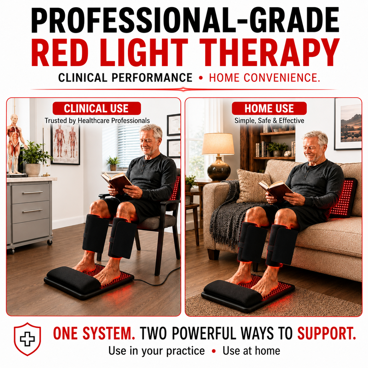 Red Light Therapy Kit for Feet, Calves & Lower Back – Nerve & Circulation Support, 3,456 LEDs, 4-Device Set