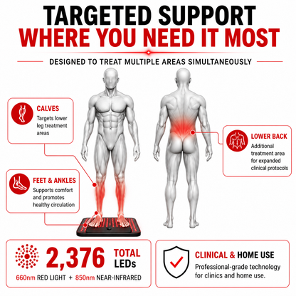 Red Light Therapy Kit for Feet, Calves & Lower Back – Nerve & Circulation Support, 3,456 LEDs, 4-Device Set