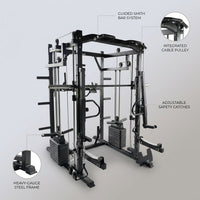 Commercial Gym Fitness Equipment Squat Rack Power Multi Functional Smith Machine — infographic