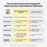 Excellent Home Gym Equipment Multi Function Smith Machine with Customized Logo — Comparison