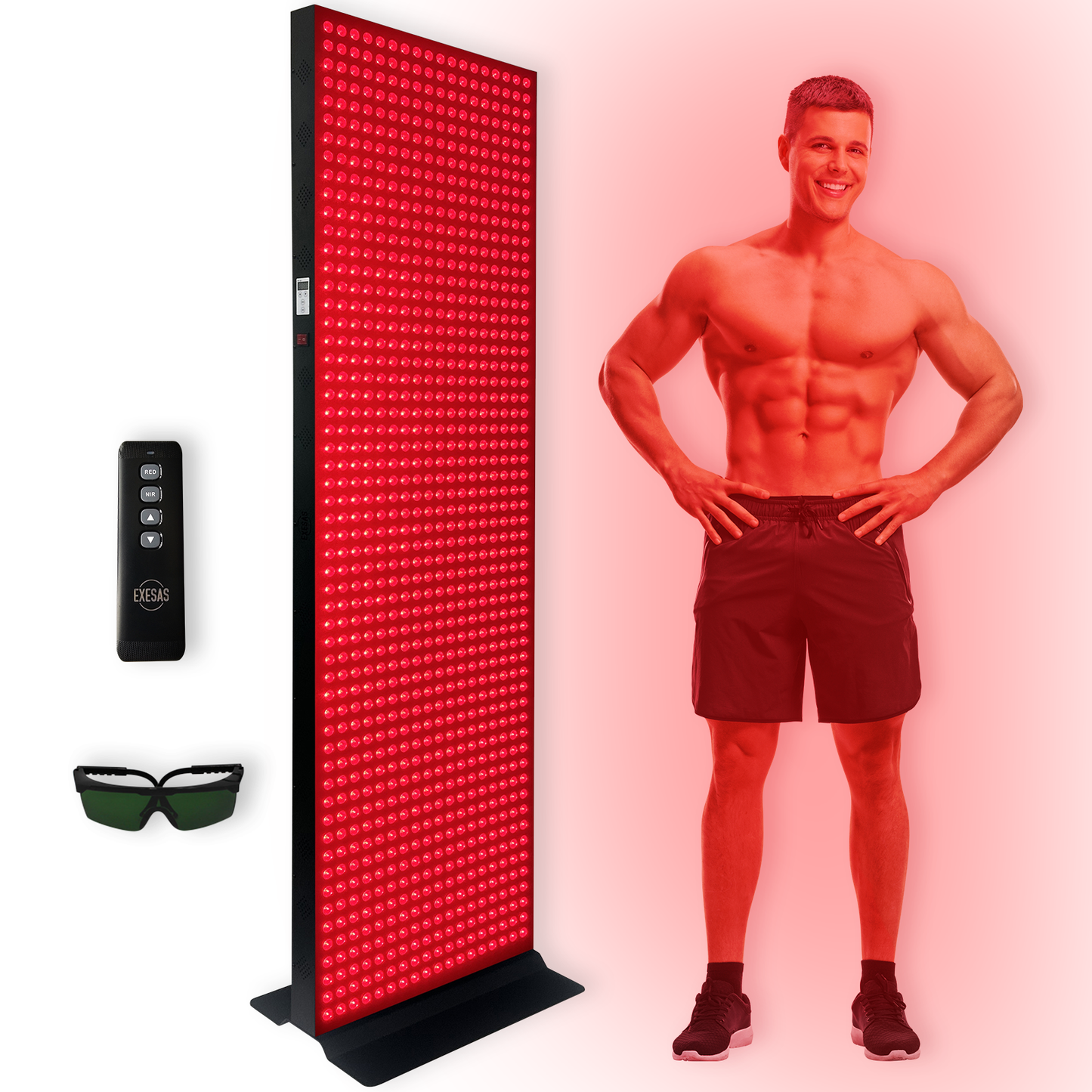 EXESAS Full Body Red Light Therapy Panel – 1,008 LED Dual-Chip Device, 4-Wavelength Infrared Light Therapy