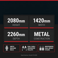 Multi-Power Rack Built for Home Gyms, Metal Construction, Cable Crossover System, Smith Machine Function — Results & Stats