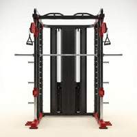 Multi-Power Rack Built for Home Gyms, Metal Construction, Cable Crossover System, Smith Machine Function — Studio Shot