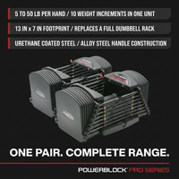 Pro 50 Adjustable Dumbbells, Sold in Pairs, 5-50 Lb. Dumbbells, Durable Steel Build, Innovative Workout Equipment, All-In-One Dumbbells — Results & Stats