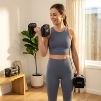 Pro 50 Adjustable Dumbbells, Sold in Pairs, 5-50 Lb. Dumbbells, Durable Steel Build, Innovative Workout Equipment, All-In-One Dumbbells — Lifestyle