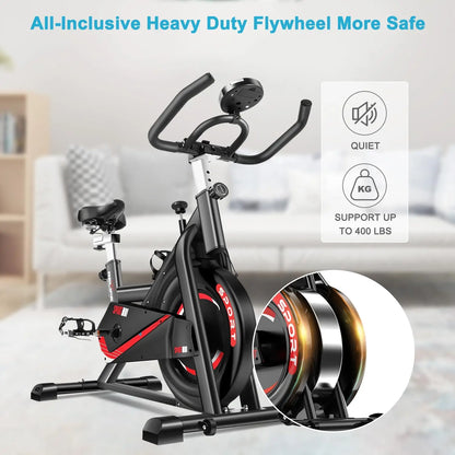 Exercise Bike – Indoor Cycling Bike with Enclosed Flywheel & Adjustable Resistance