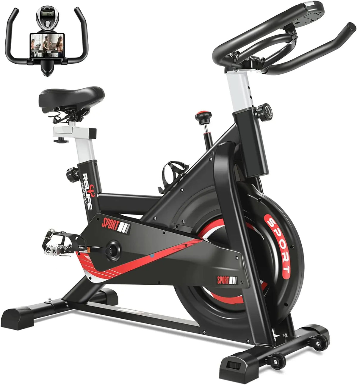 Exercise Bike – Indoor Cycling Bike with Enclosed Flywheel & Adjustable Resistance