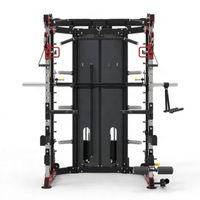 Multi-Power Rack Built for Home Gyms, Metal Construction, Cable Crossover System, Smith Machine Function