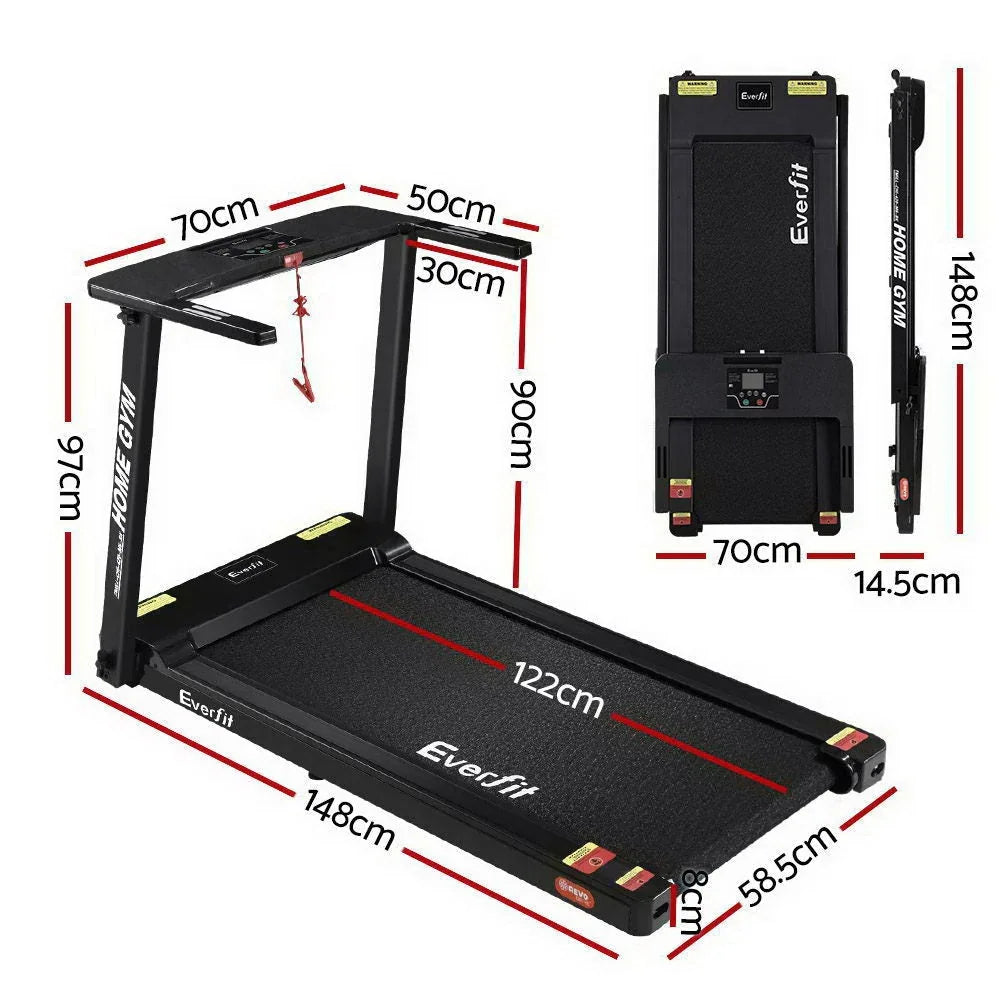 Everfit Electric Treadmill – Foldable Running Machine with 12 Programs (Black)