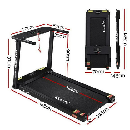 Everfit Electric Treadmill – Foldable Running Machine with 12 Programs (Black)