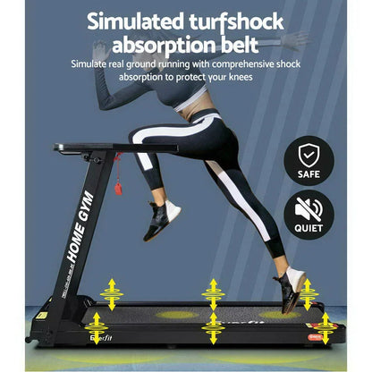 Everfit Electric Treadmill – Foldable Running Machine with 12 Programs (Black)
