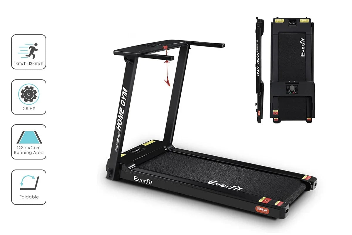 Everfit Electric Treadmill – Foldable Running Machine with 12 Programs (Black)