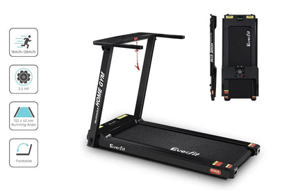 Everfit Electric Treadmill – Foldable Running Machine with 12 Programs (Black)