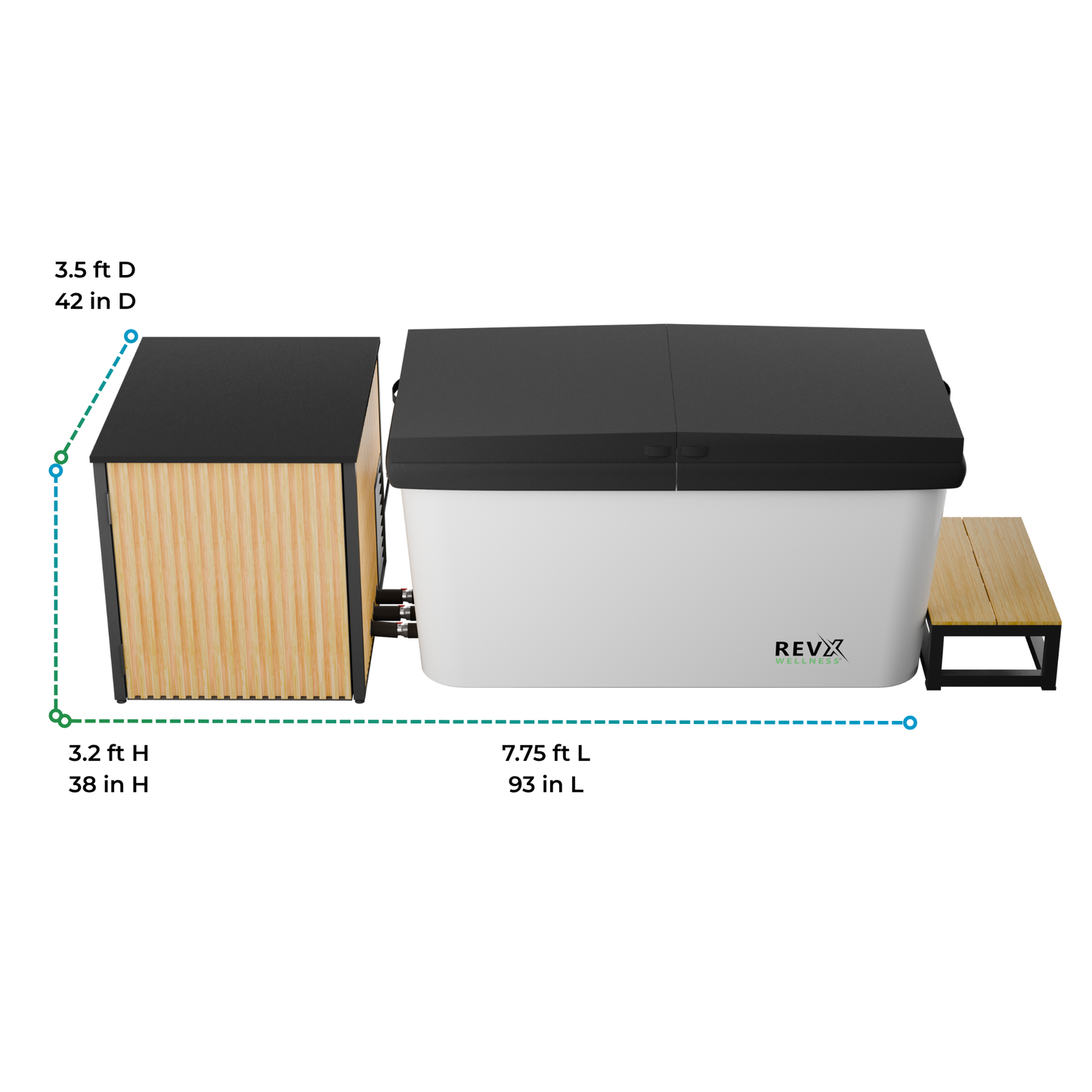 RevX Alic X Tub Cold Plunge + LUX High-Performance Chiller & Filtration System