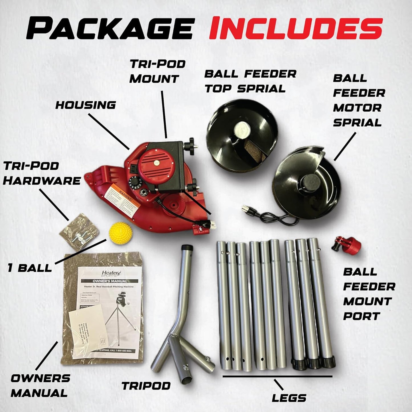 Sports Junior Baseball Pitching Machine, Portable, and Adjustable with Variable Speed and Angle, Perfect for Kids' Batting Practice, Skill Development, and Backyard Training