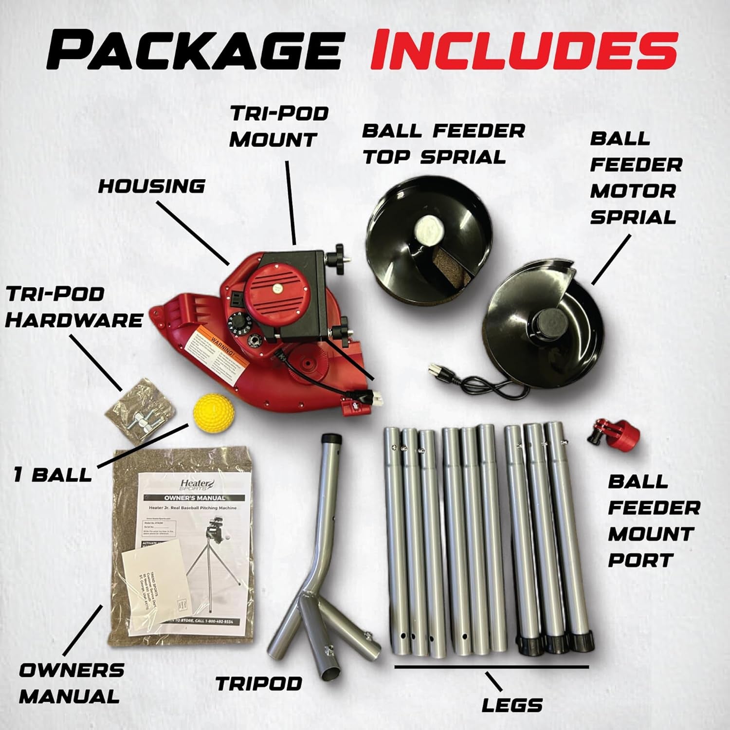 Sports Junior Baseball Pitching Machine, Portable, and Adjustable with Variable Speed and Angle, Perfect for Kids' Batting Practice, Skill Development, and Backyard Training