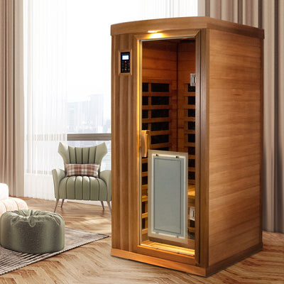 Low EMF 1-Person Far Infrared Red Cedar Deluxe Indoor Sauna Room