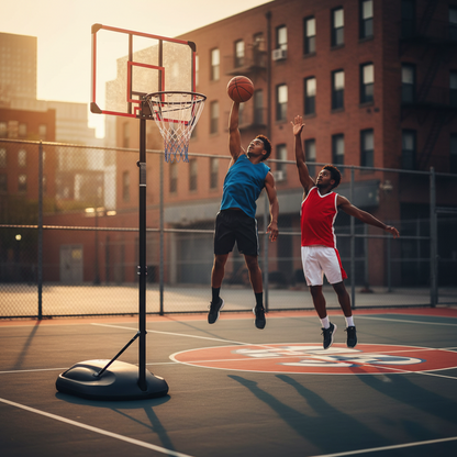 7.5 Ft. to 9.2 Ft. H Youth System Hoop Adjustment Portable Basketball Hoop Basketball System with Wheels