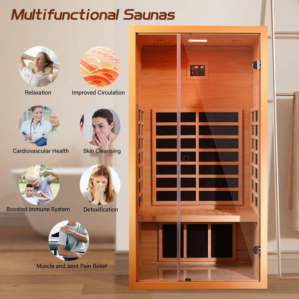 Extendable Far Infrared Sauna – Hemlock Wood, Low EMF, 6 Carbon Heaters