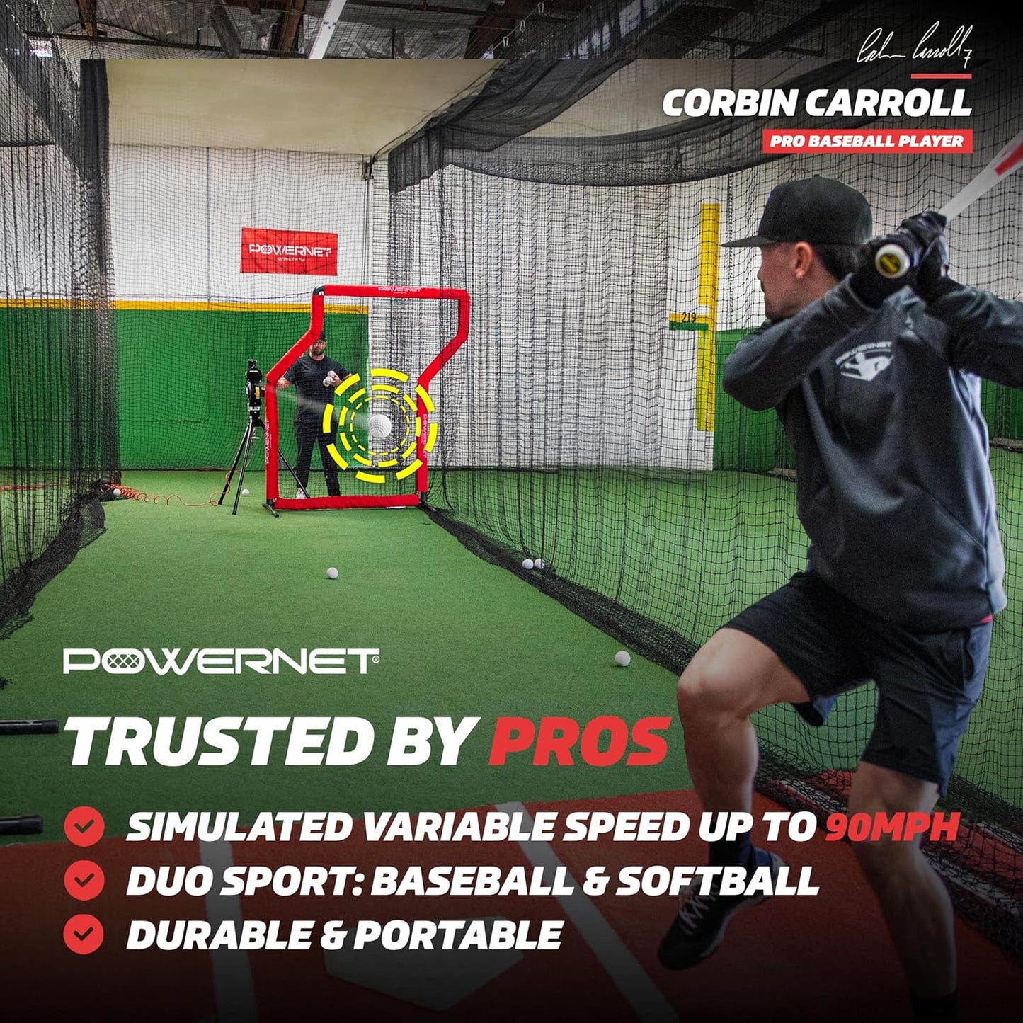 Launch F-Lite Softball & Baseball Pitching Machine, Dimpled Practice Balls, Bucket of Baseballs, Coaching Bucket Bundle for Pitching Machine, Baseball Training Equipment