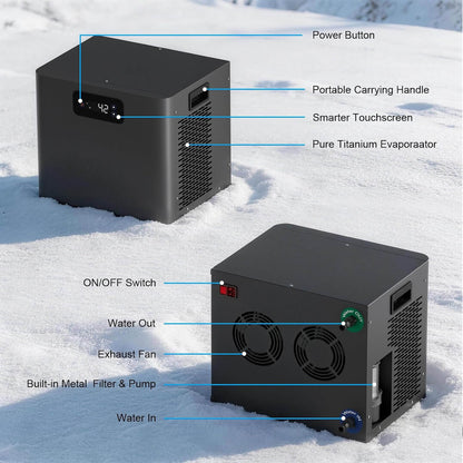 Premium XL 120 Gal Cold Plunge Tub Kit with 1/3 HP Chiller, Filter & Pump (SAK58283)