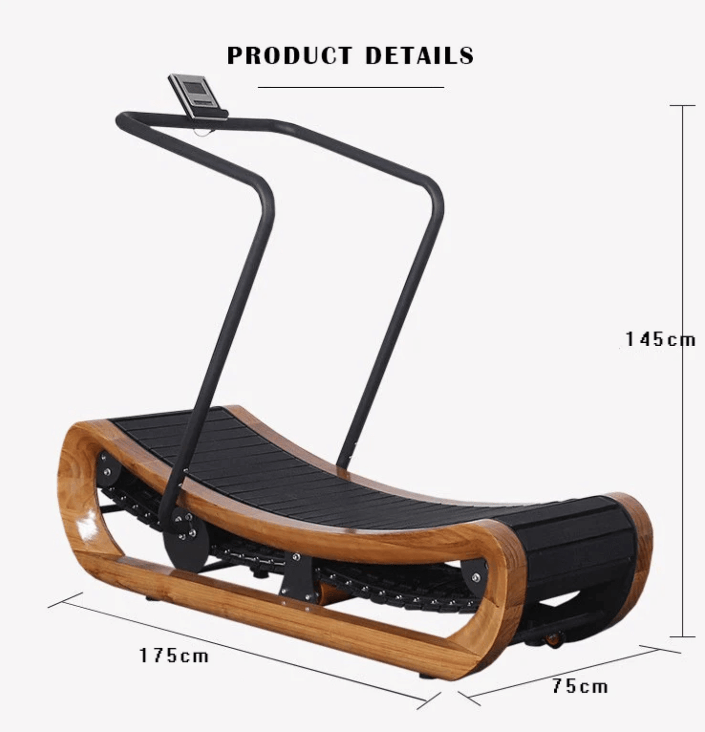 R2000 Solid Wood Curved Resistance Treadmill – Self-Powered Curve Trainer, Studio Collection