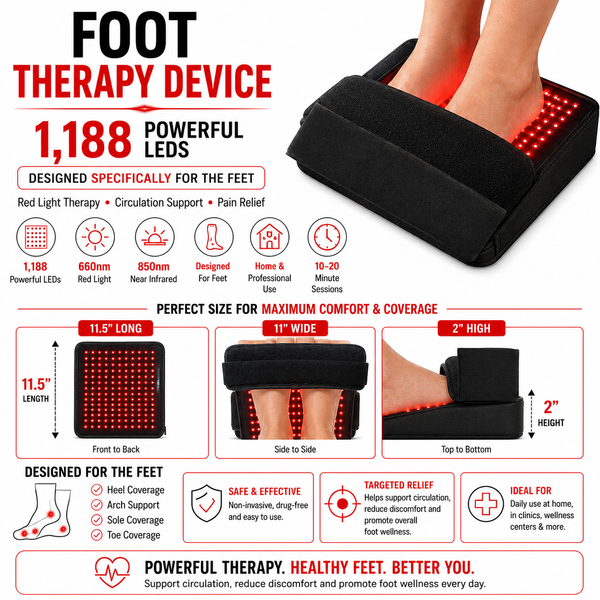 Red Light Therapy Kit for Feet, Calves & Lower Back – Nerve & Circulation Support, 3,456 LEDs, 4-Device Set