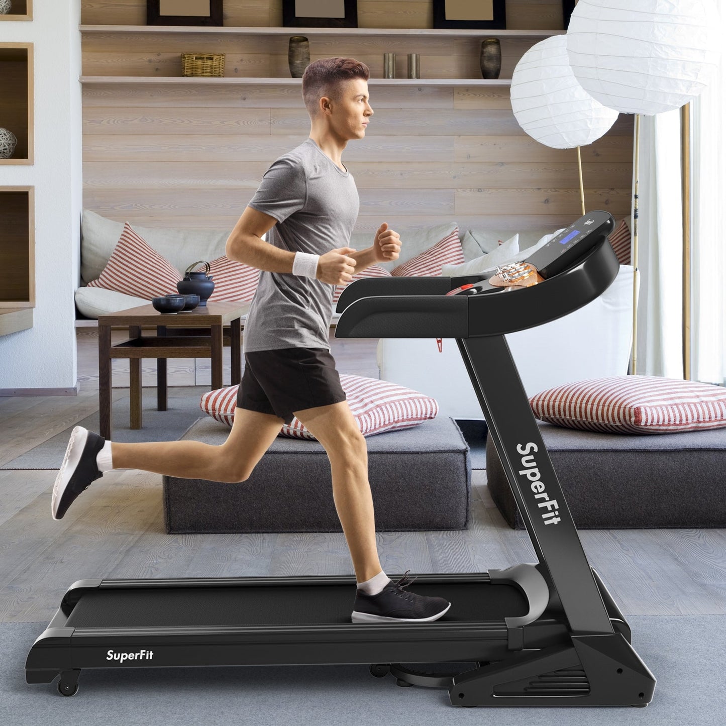 3.75 HP Folding Treadmill with Auto Incline – 12 Programs, App Control