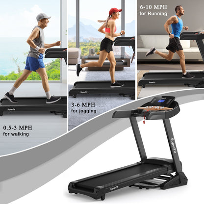 3.75 HP Folding Treadmill with Auto Incline – 12 Programs, App Control